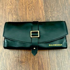 Balenciaga leather roll up glasses case